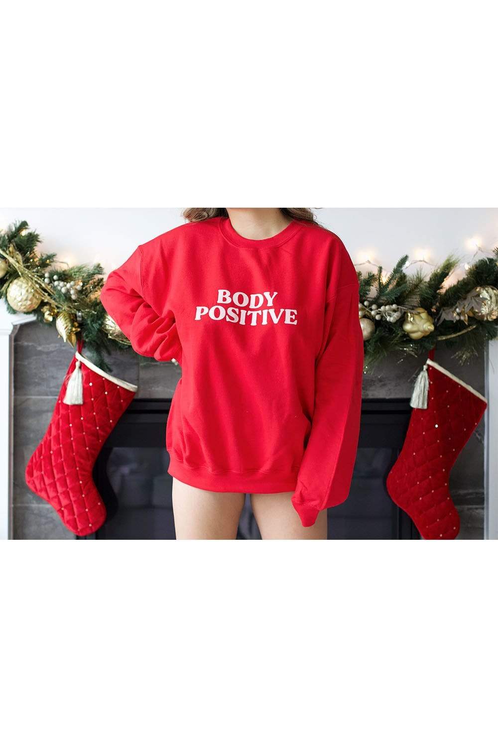 HeyItsFeiii: Body Positive Red Crewneck