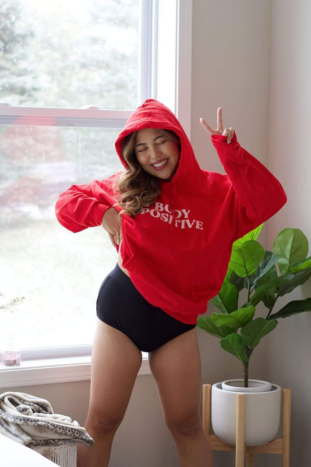 HeyItsFeiii: Body Positive Red Hoodie