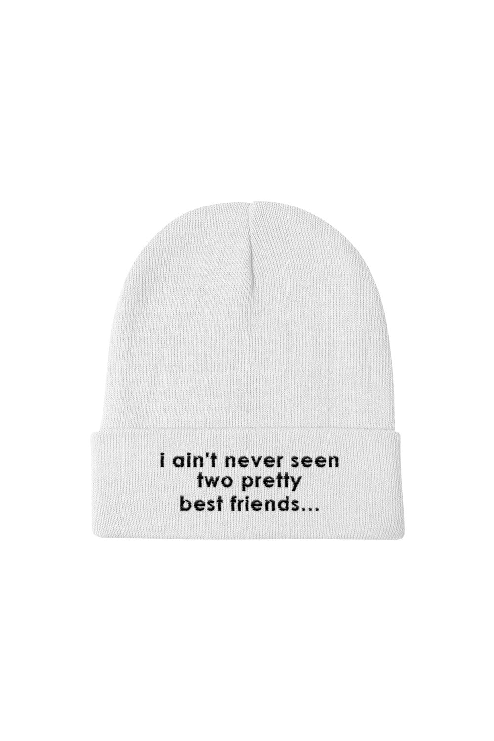 Jordan Scott: Two Pretty Friends White Beanie