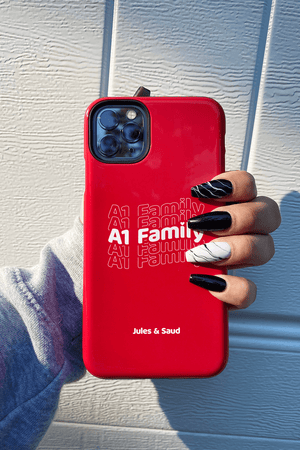 
                  
                    Jules and Saud: Red 'A1 Family' Phone Case
                  
                