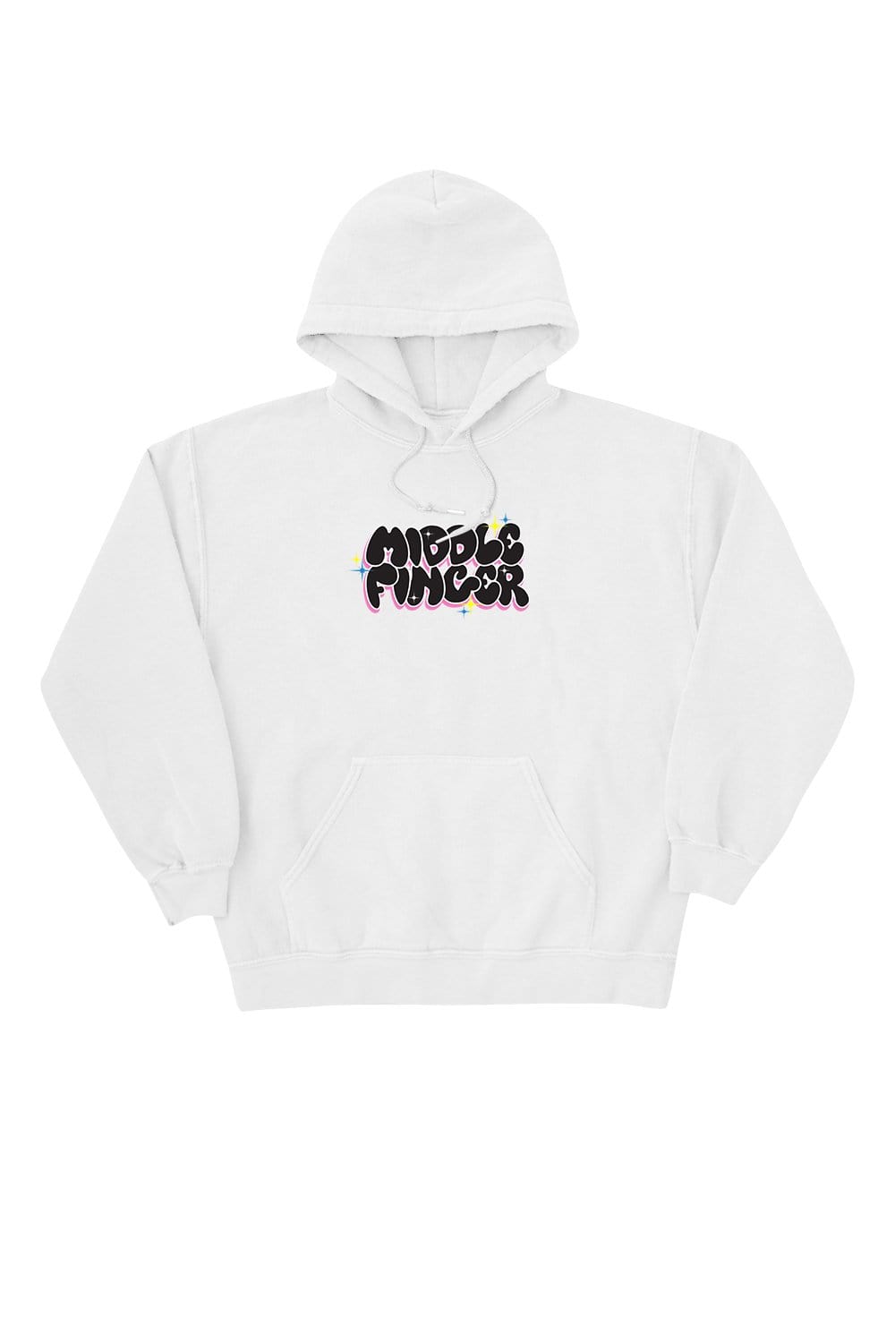 Keaton Belle: Middle Finger White Hoodie