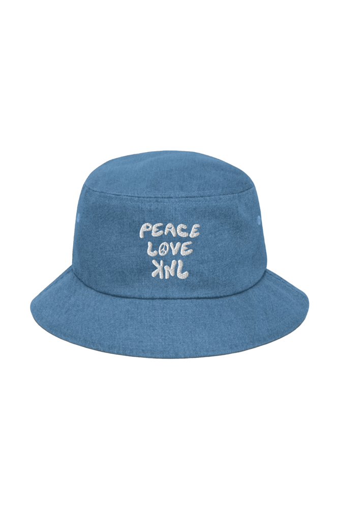 Peace Love KNJ Denim Bucket Hat