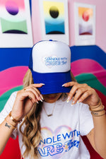 Handle With Care Royal & White Trucker Hat