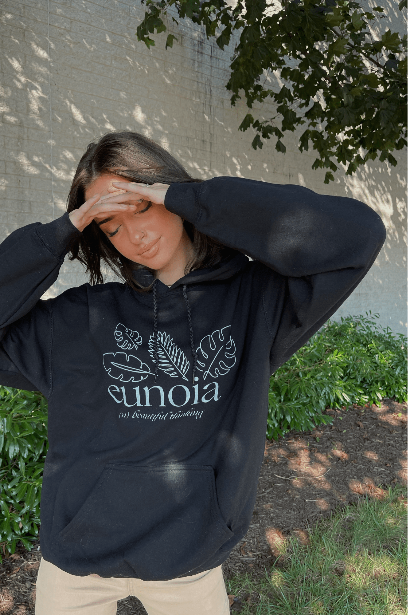 Lily Weber: 'Eunoia' Black Hoodie