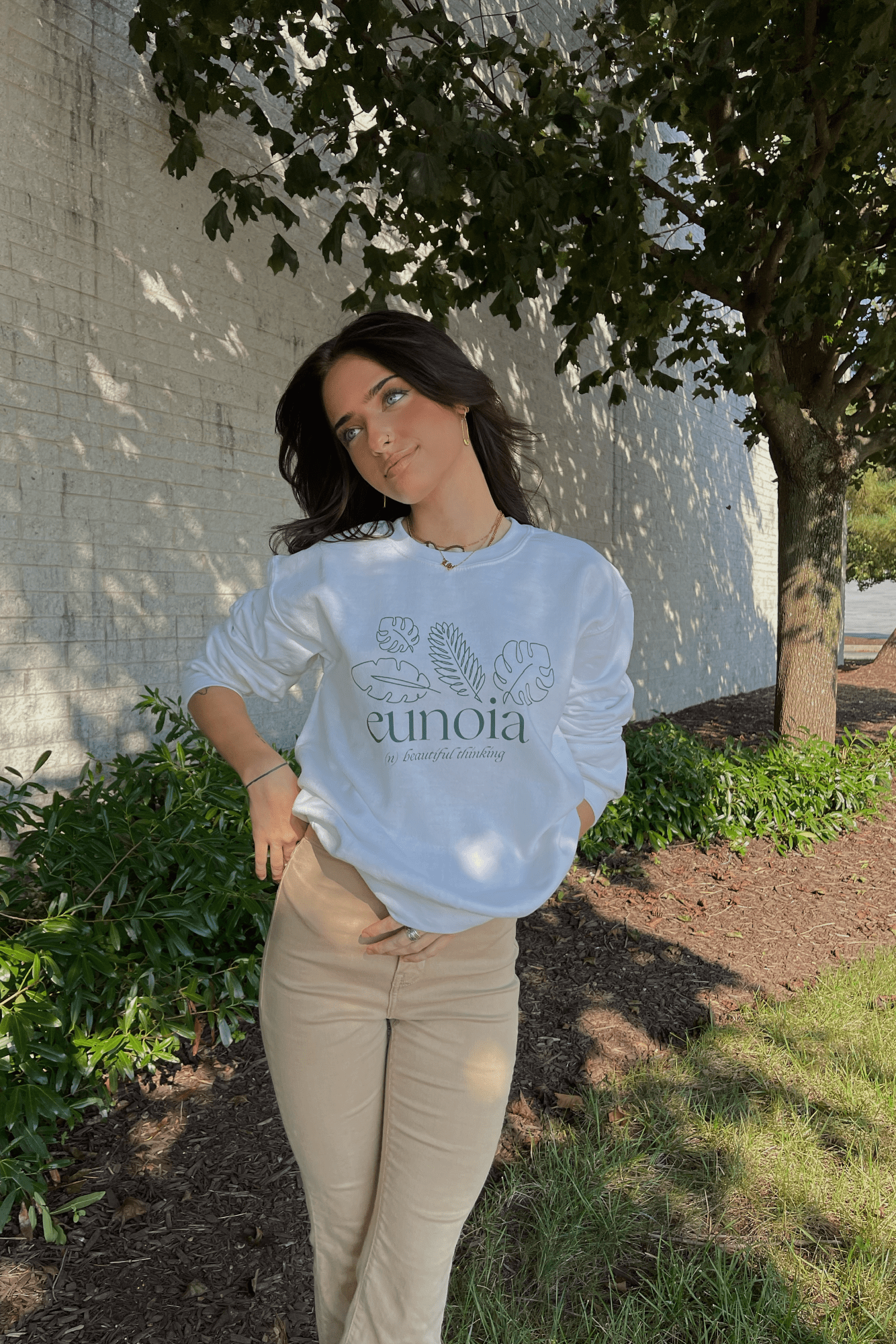 Lily Weber: Eunoia White Crewneck