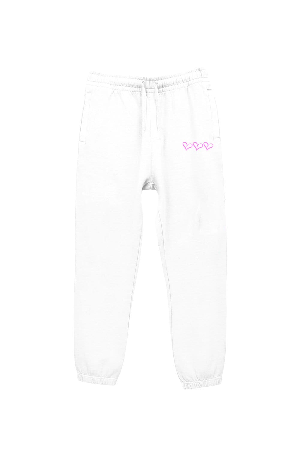 MyKayla Skinner: Hearts Embroidered White Jogger