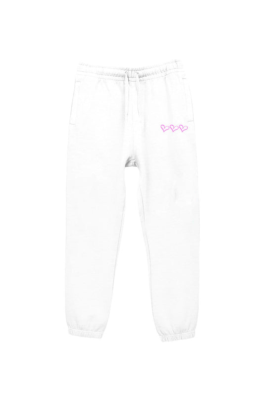 MyKayla Skinner: Hearts Embroidered White Jogger