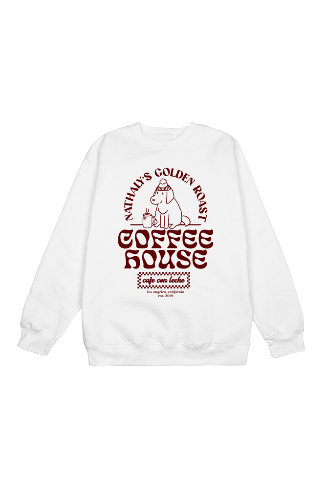 
                  
                    Nathaly Cuevas: Golden Roast Coffee White Crewneck
                  
                