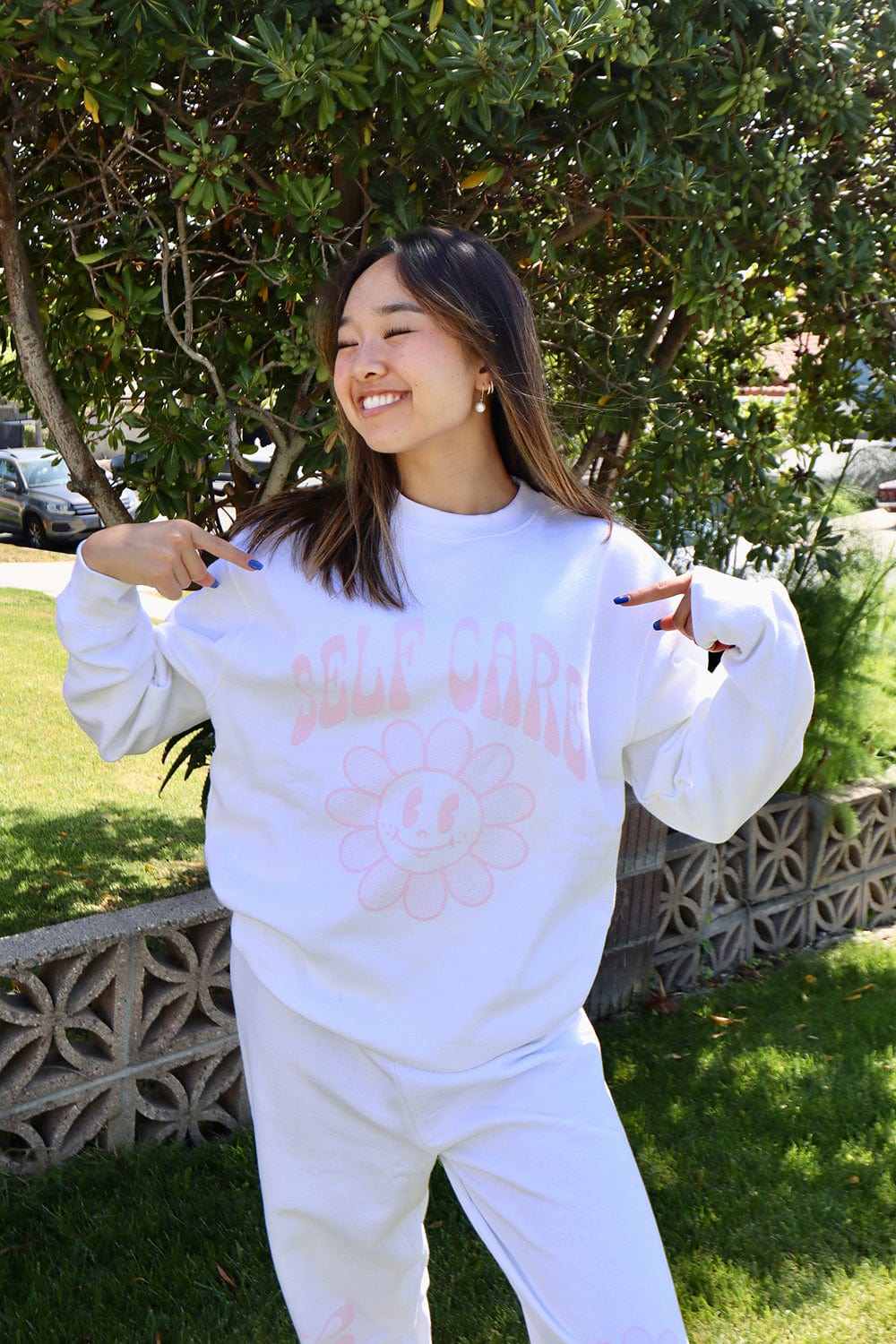 Nicole Laeno: Self Care White Crewneck