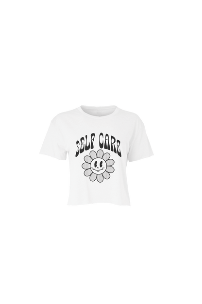 Nicole Laeno: Self Care White Cropped Tee