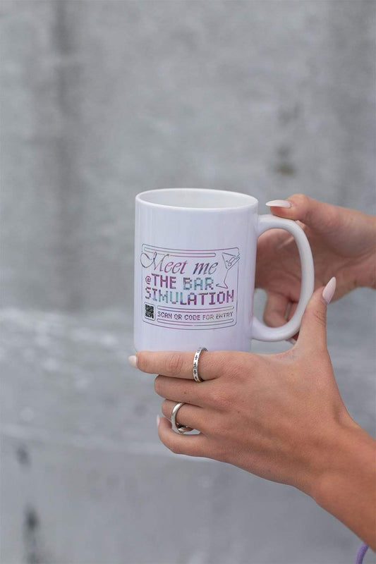 NYU Girls Roasting Tech Guys: Bar Simulation White Mug