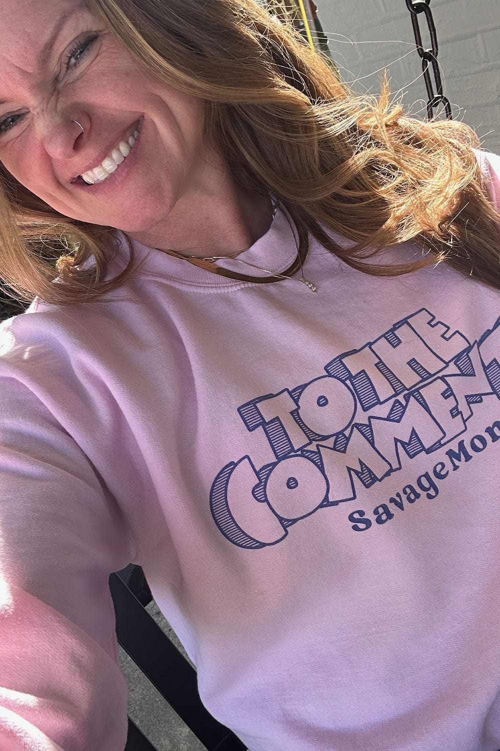 SavageMomLife: To The Comments Pink Crewneck