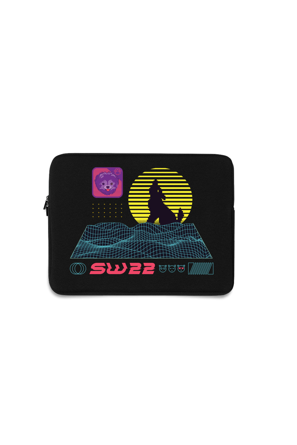 SssniperWolf: Synthwave Black Laptop Sleeve