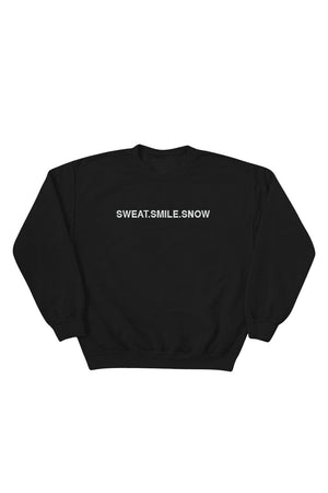 
                  
                    Taylon Snow: 'Sweat Smile Snow' Black Crewneck
                  
                
