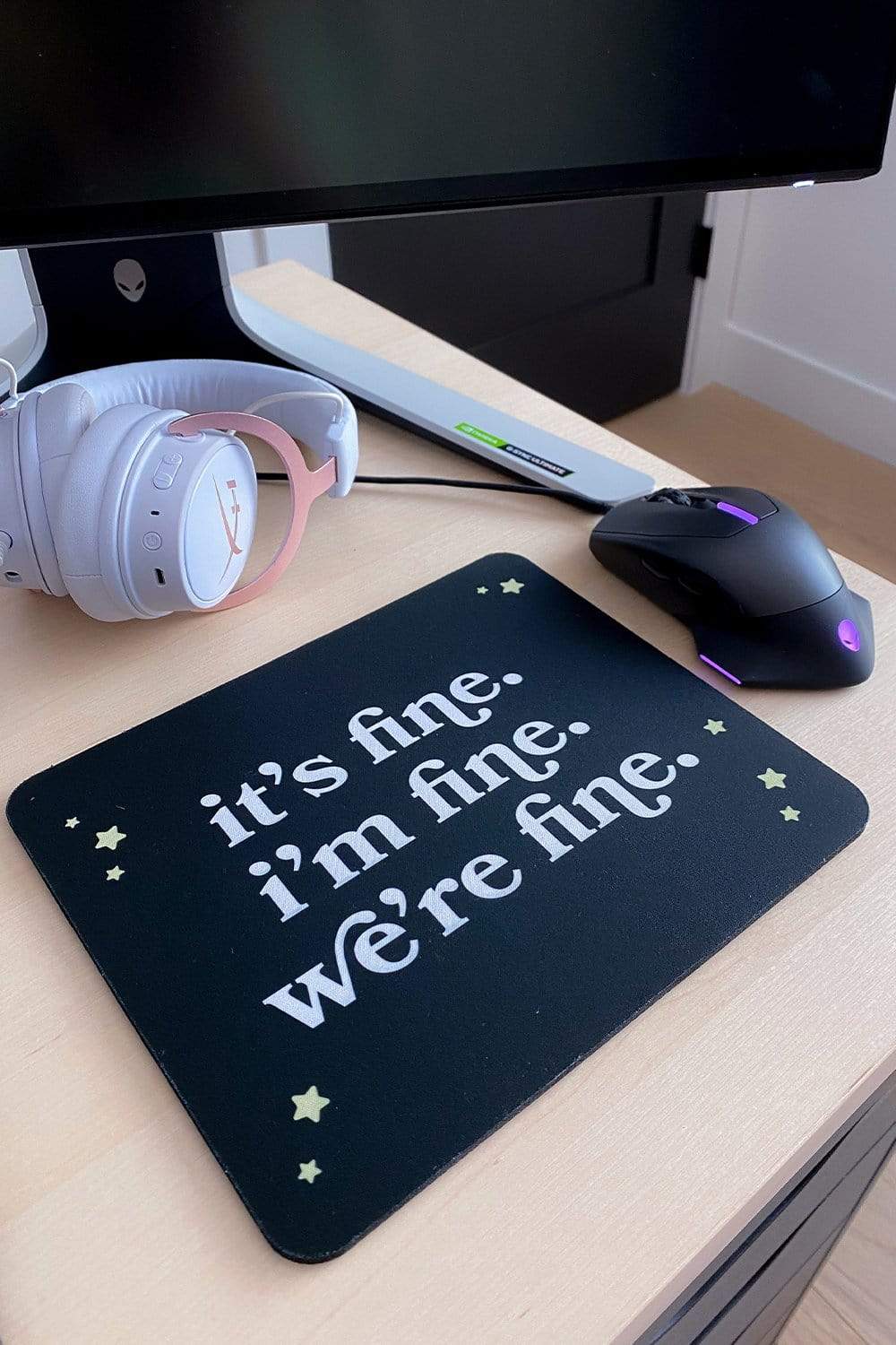 Kelsey Impicciche: It's Fine Black Mousepad