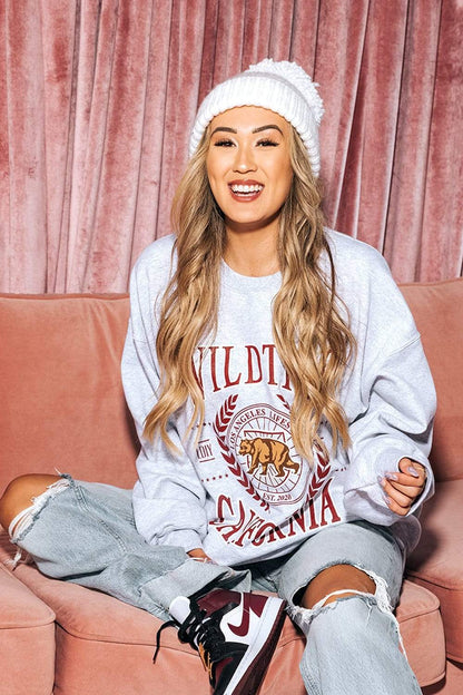 Wild ’Til 9: Varsity Ash Grey Crewneck